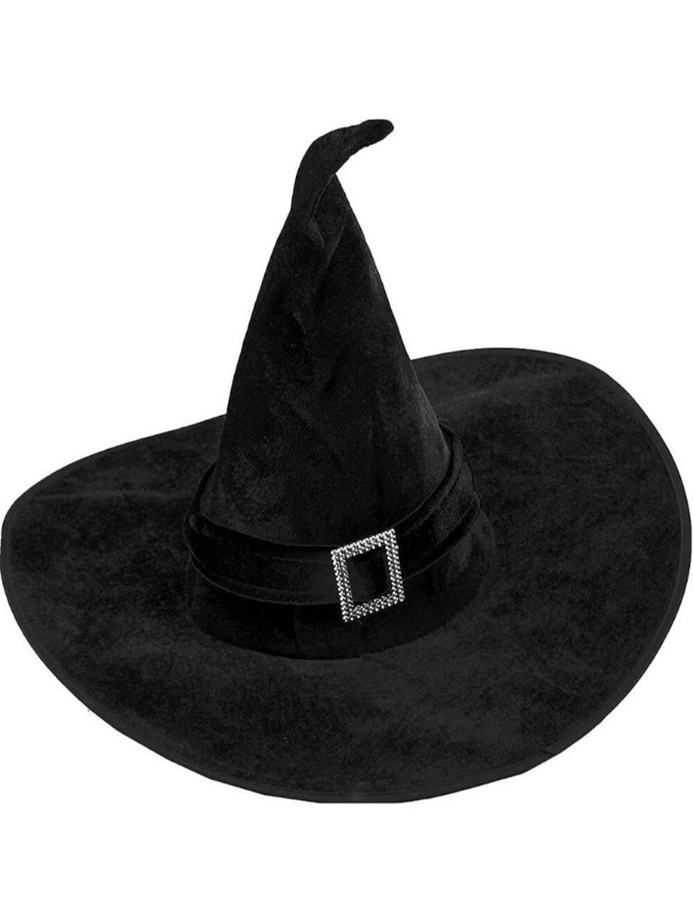 🎃Women's Halloween Witch Hat Satin-Soft Witch Hat Black Witch Sorceress Hat